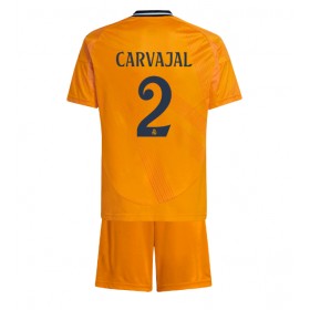 Real Madrid Daniel Carvajal #2 Borte skjorte til barn 2024-25 Kortermet (+ korte bukser)